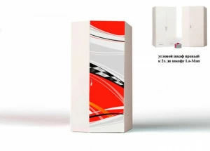 Шкаф угловой ABC-KING La-Man (правый) красная,