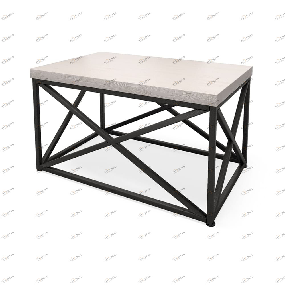 Журнальный столик белый деревянный с фигурным основанием Neo Loft СТ-1 db MILLWOOD RAW 134446 Белый 