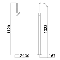 DEC060L Смеситель для раковины напольный из нержавеющей стали Linki DECO, Полированная сталь - Вид №1