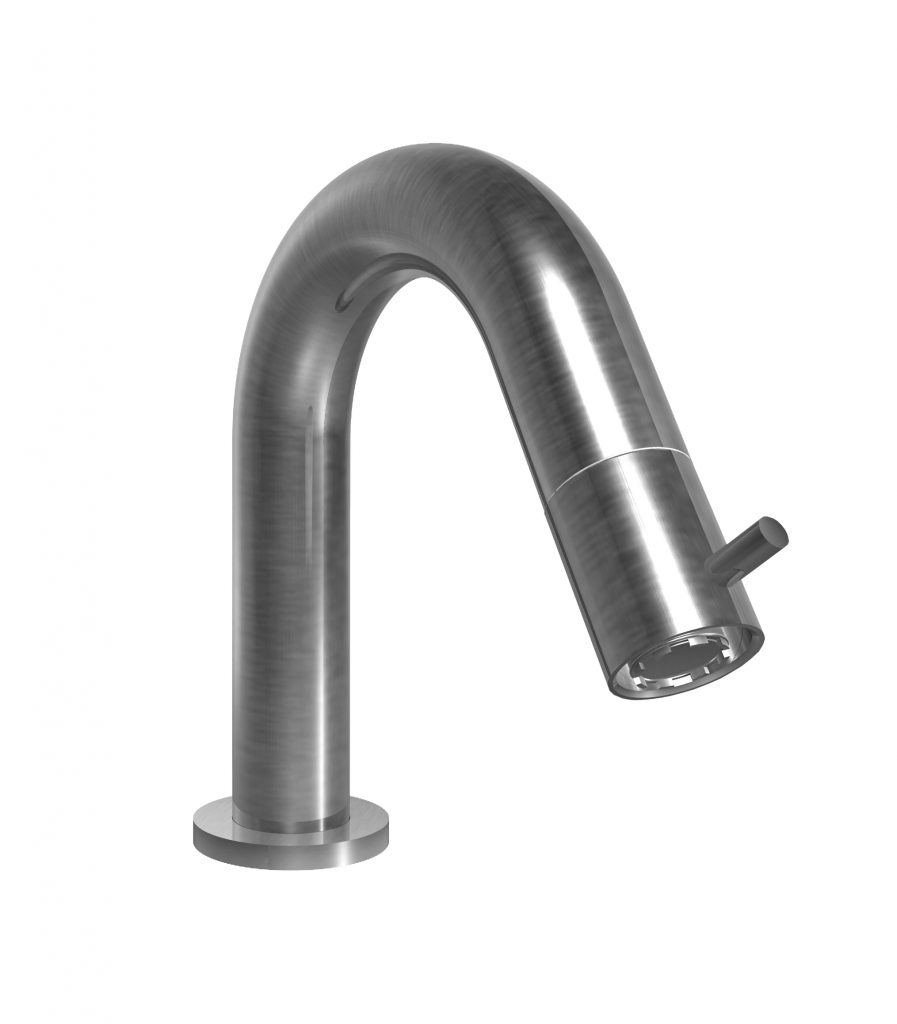 70522 / 0M Поворотный смеситель для биде из матовой нержавеющей стали 316 с прогрессивным картриджем, установленным в изливе. Bongio Time2020 70522/0M