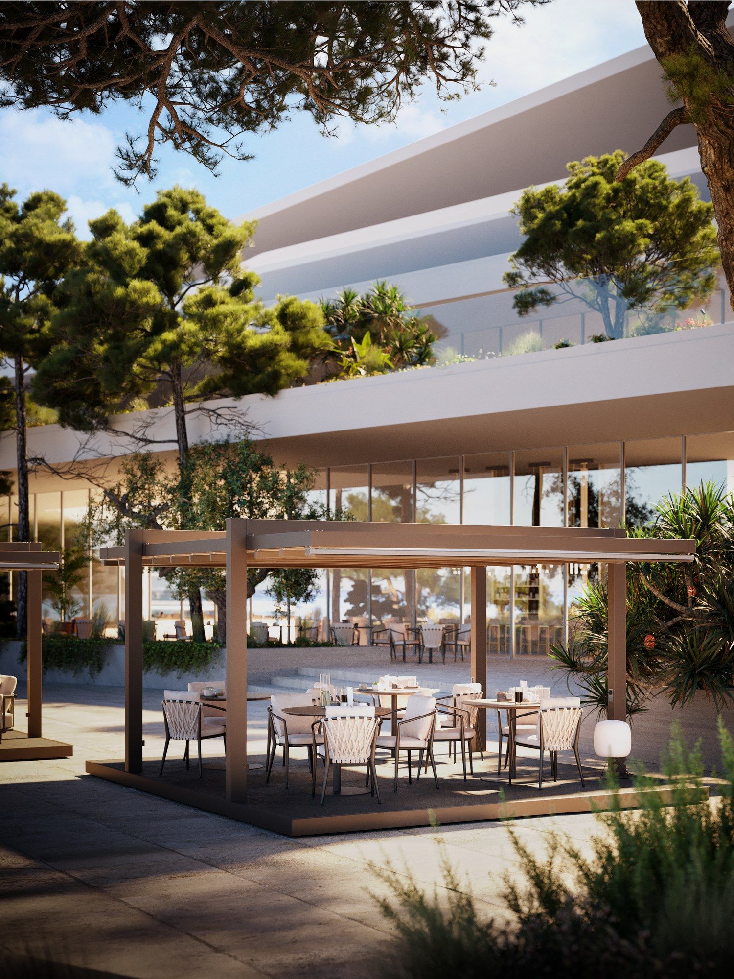 Алюминиевая самонесущая беседка с раздвижной крышкой Pratic Hi Pergolas ARCH-00133699 - Вид №5