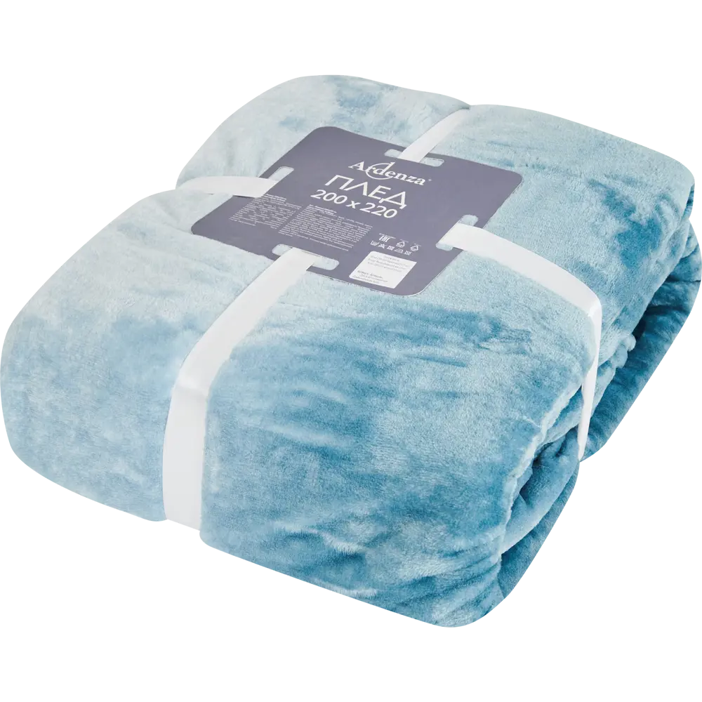 Плед Slowy 200x220 см фланель цвет бирюзовый Ardenza STLM-2145295 - Вид №2