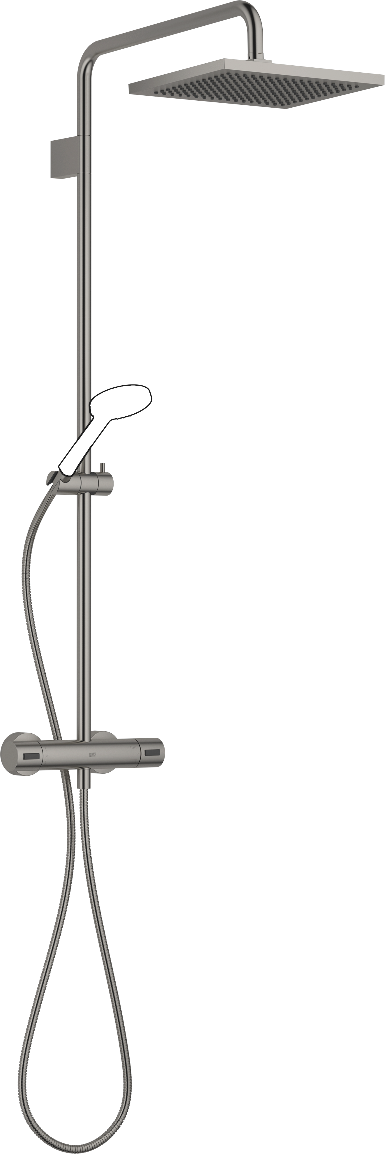Душевая трубка с термостатом для душа без ручного душа - матовая темная платина