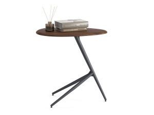 Деревянный овальный высокий журнальный столик