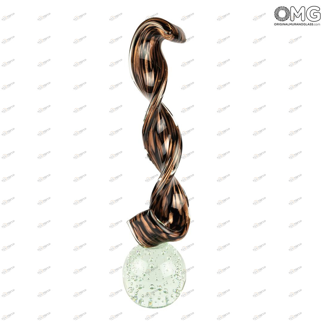3608 ORIGINALMURANOGLASS Скульптура Лента - авантюрин - муранское стекло OMG 9 см 