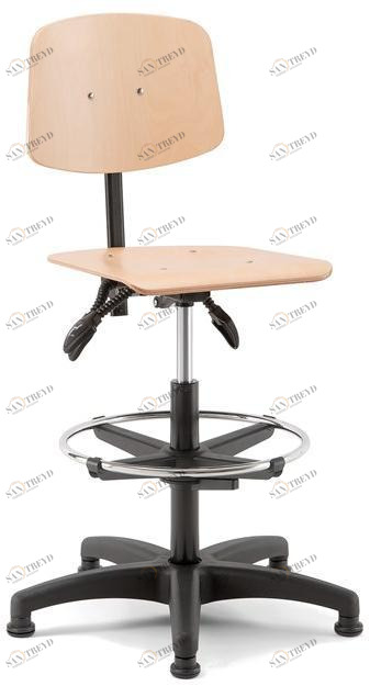 Linea Fabbrica Офисный табурет с 5 спицами из бука с подставкой для ног Woody sun-id-1363494