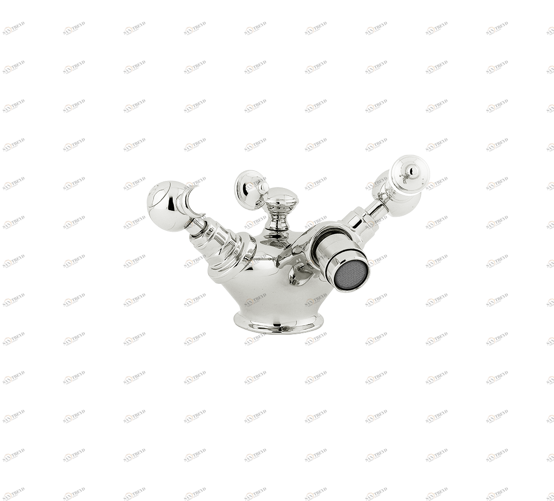 Gentry Home Смеситель для раковины мостик на 2 отверстия 200мм Berkeley Nickel GH101253 