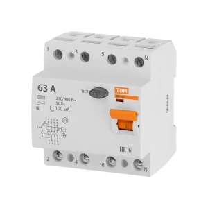 УЗО TDM Electric ВД1-63S 4Р 63 А 100 мА 6 кА AC