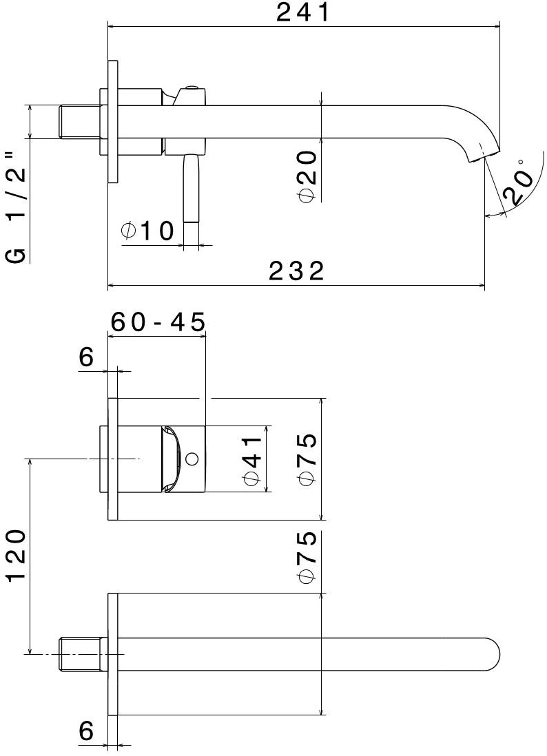 newform Смеситель для раковины настенный, однорычажный, сливной Blink sun-id-1506287 - Вид №5