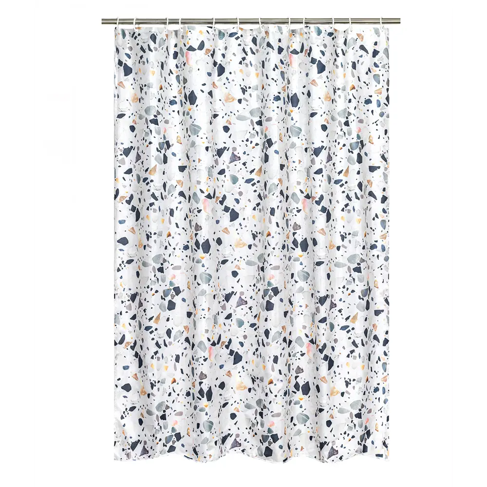 BATH PLUS Штора для ванной Terrazzo с кольцами - элегантный акцент в санузле 89362284 STLM-0987014 - Вид №1