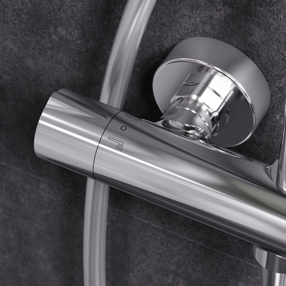 F0780464 душ.система набор:см-ль д/душа термостатверх.душ d250 мм ручной душ 120 мм 3 функци AM.PM Like - Вид №3