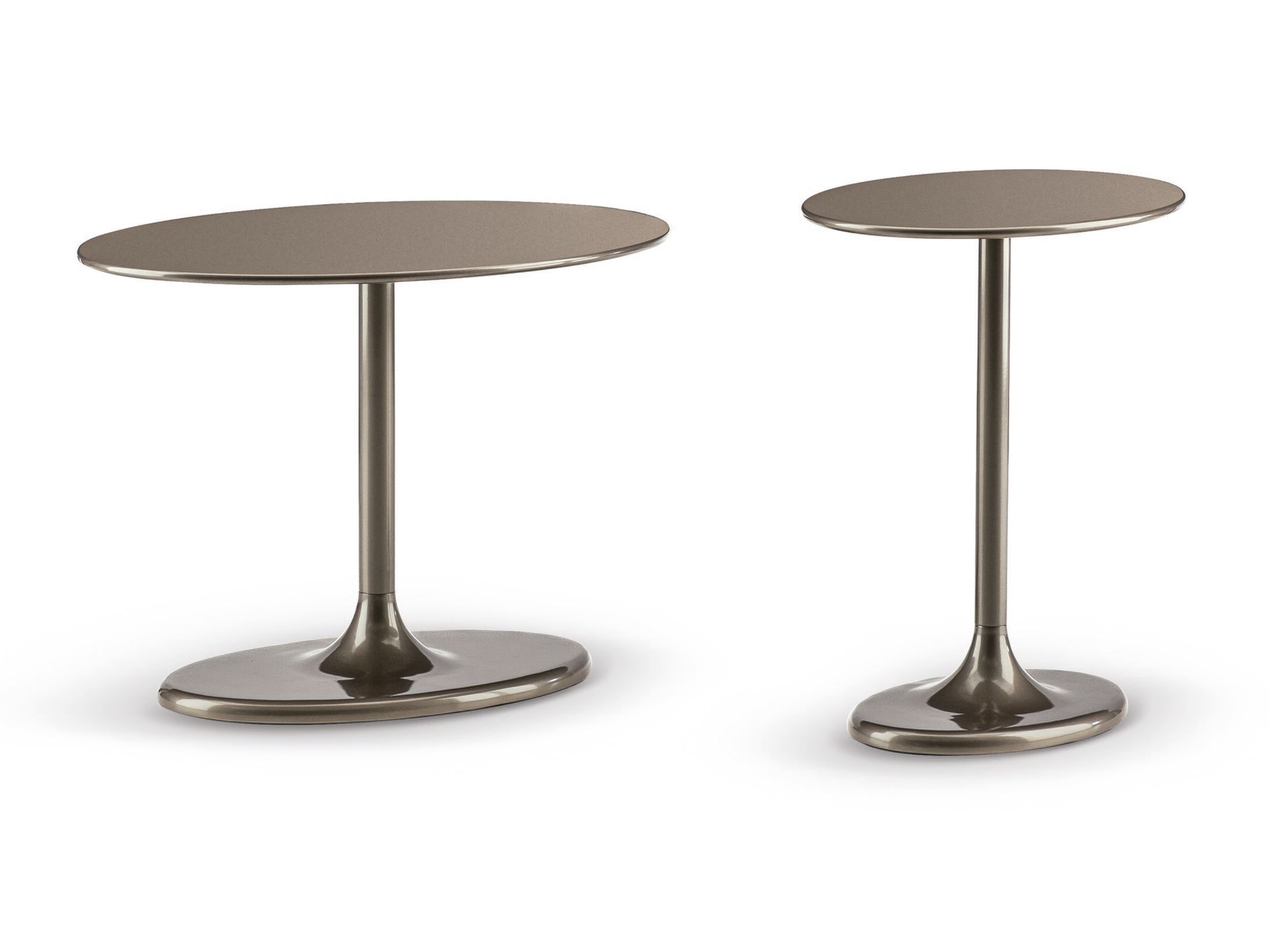 Высокий алюминиевый овальный журнальный столик Minotti TAIKO ARCH-00034487