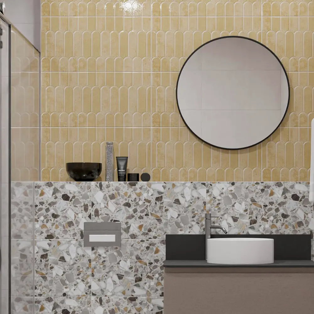 Настенная плитка Azori Salieri Caramel 31.5x63 см 1.79 м² глянцевая цвет бежевый STLM-2057469