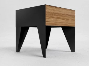 ODESD2 Прикроватная тумба из дуба и фанеры из стального шпона E