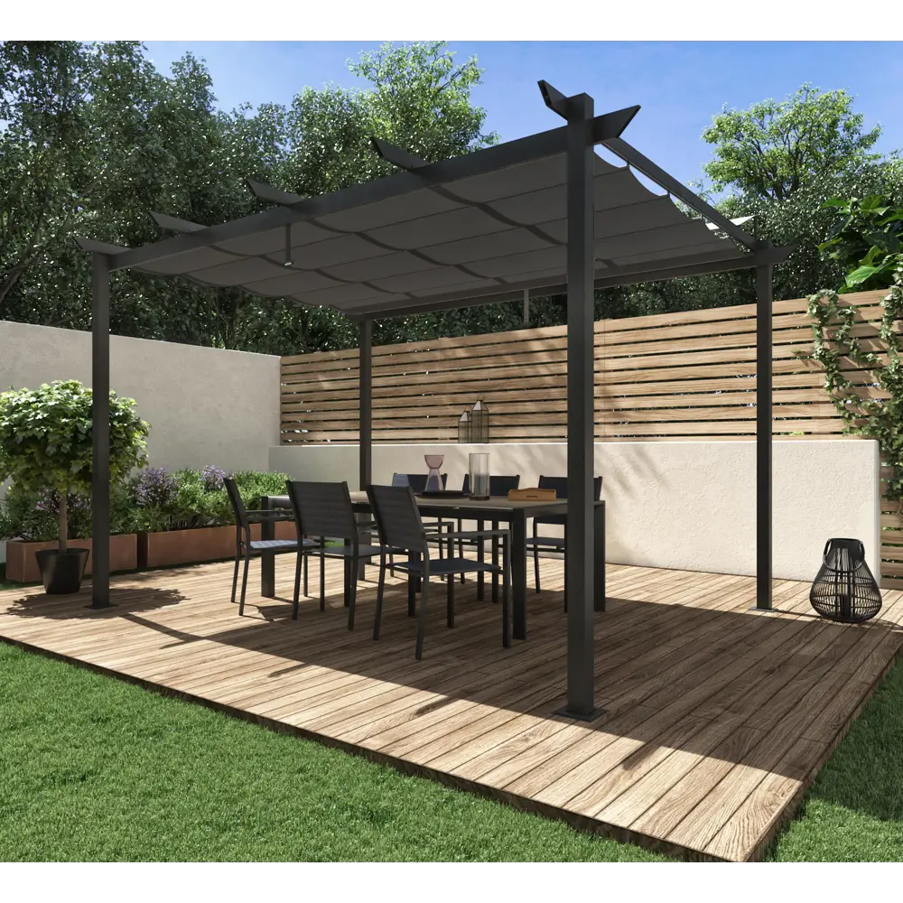 Навес для перголы Omega 2.85x4 м цвет тёмно-серый NATERIAL STLM-2054428 - Вид №1