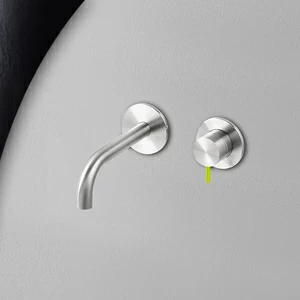 Смеситель для раковины сталь глянцевая с зеленой ручкой Toki Radomonte TKI18LCIL23