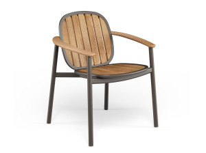 Стул для сада из тикового дерева с подлокотниками