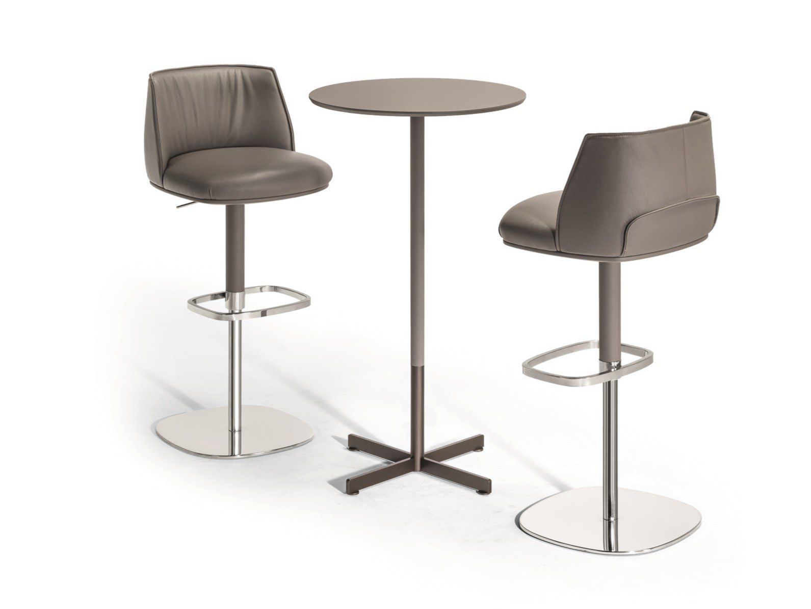 Высокий круглый стол из грецкого ореха со спицами Poltrona Frau ARCH-00151728 - Вид №2