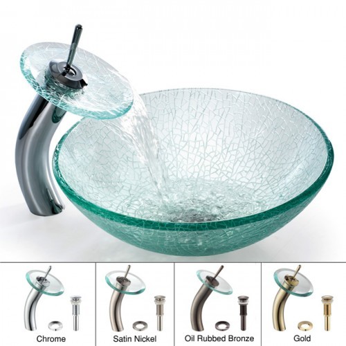 C-GV500-12mm-KGW1700 Накладная раковина на столешницу  прямоугольная Krausru  - Вид №4