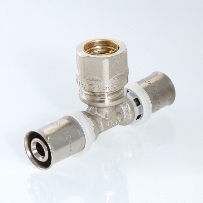 VTm.233.I.161516 Пресс-фитинг – тройник с переходом на обжимное соединение Valtec 16 x 15 x 16 мм  - Вид №7