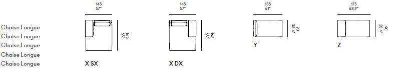 Casamania & Horm Дормез со съемным чехлом из ткани или кожи Miles sun-id-1512283 - Вид №1