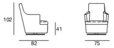 CTS SALOTTI Вращающееся кресло из ткани sun-id-1437365 - Вид №2
