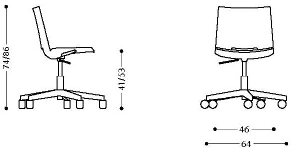 LAMM Стул офисный вращающийся с 5 спицами на колесиках Hl³ sun-id-1450634 - Вид №3