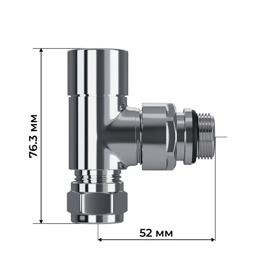 Термостатический комплект для радиатора трехосевой Royal Thermo Design Pro 1/2" латунь цвет хром STLM-2088802 - Вид №5