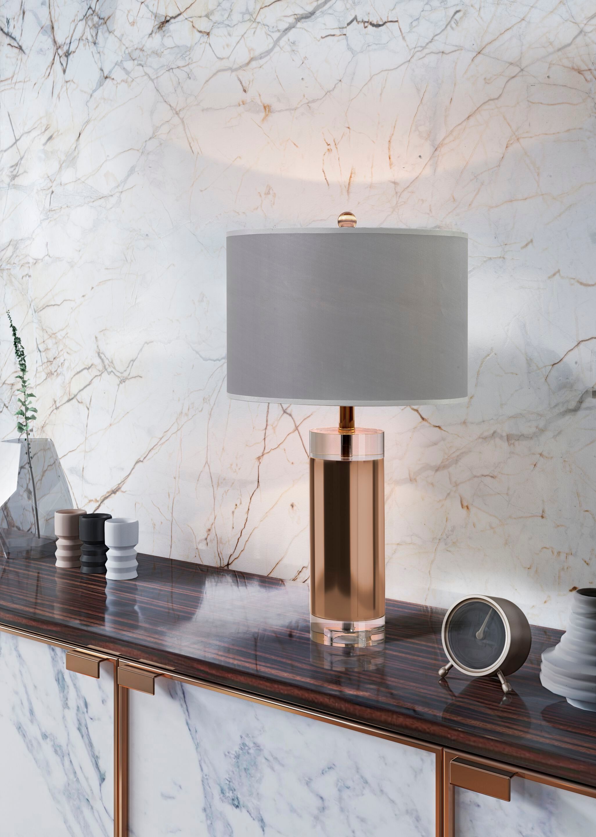 Настольная лампа из нержавеющей стали и хрусталя K-Lighting Metanira ARCH-00010874 - Вид №2