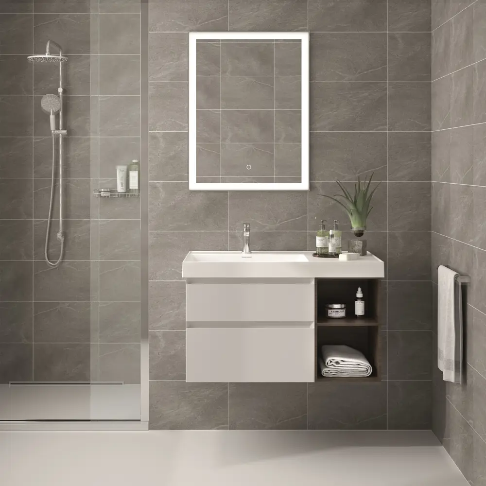 Плитка настенная Kerama Marazzi Кварцит 25x40 см 1.1 м² цвет темно-серый матовый STLM-2182890 - Вид №2