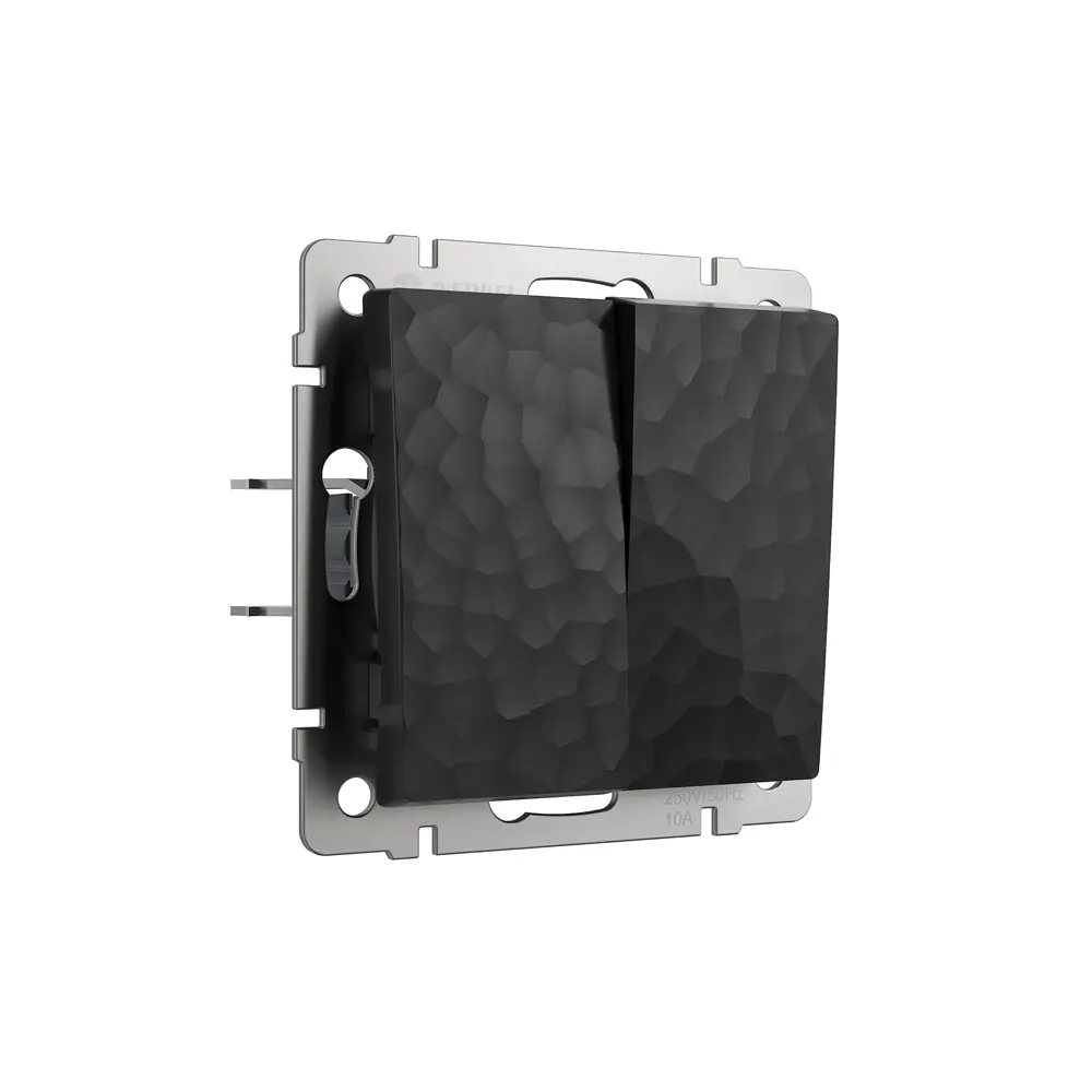 Выключатель встраиваемый Werkel Hammer 2 клавиша цвет черный STLM-2055418 - Вид №1