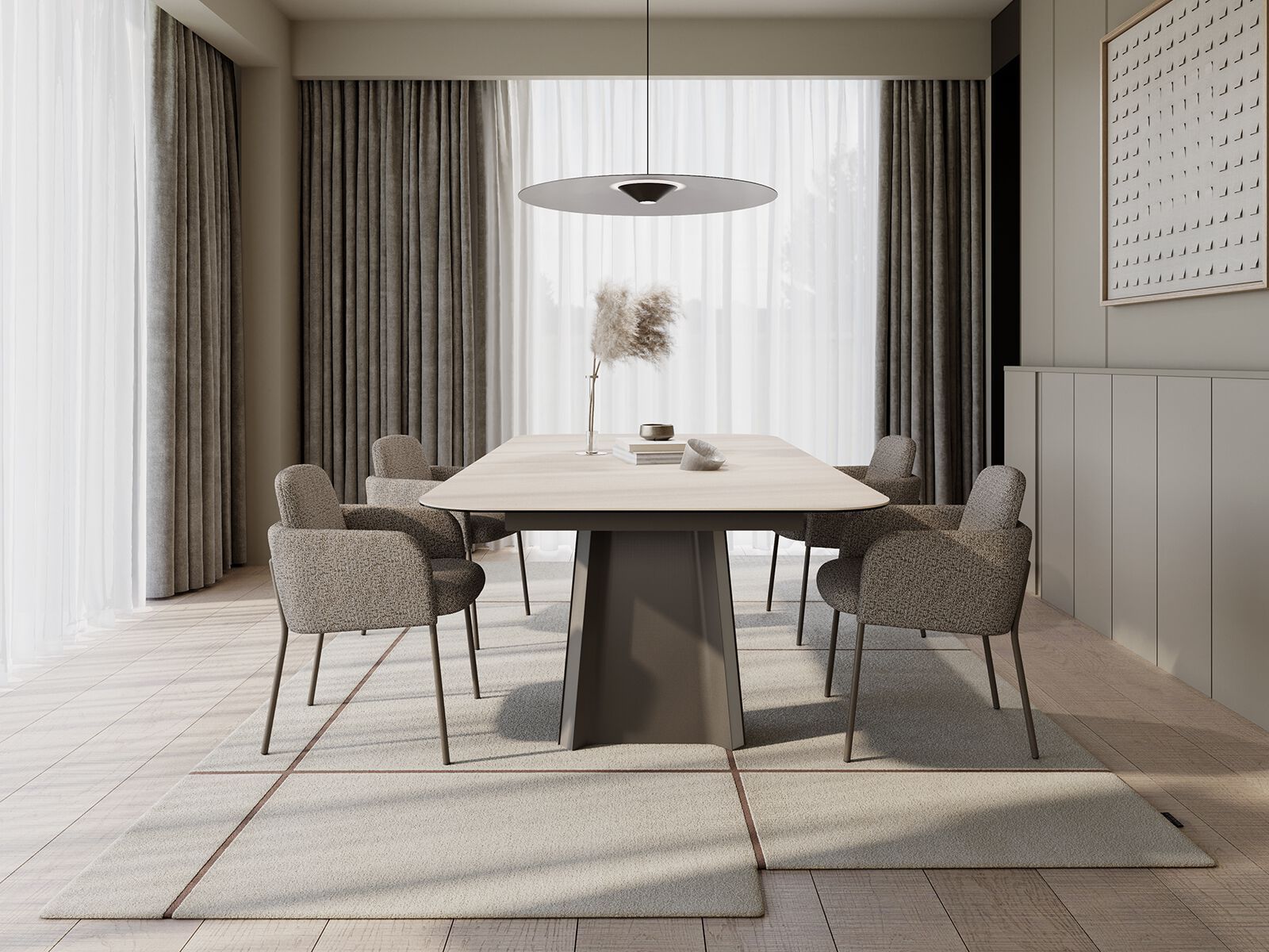 Тканевый стул с подлокотниками MOBLIBERICA Nai ARCH-00031375 - Вид №6