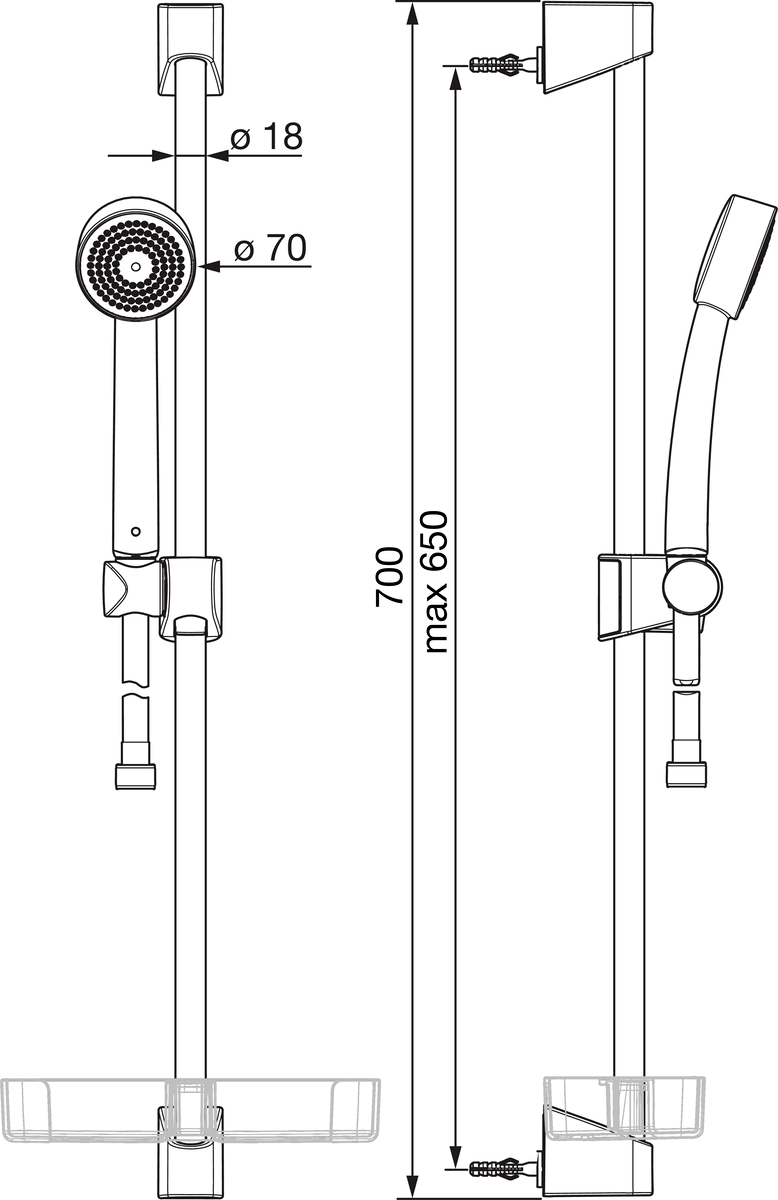 Oras 530-11 Душевой комплект 530-11 Apollo Белый  - Вид №1