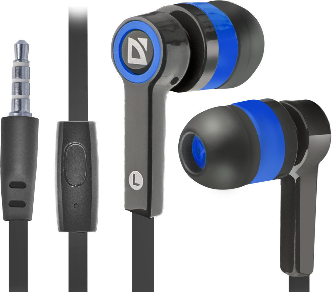 63423 гарнитура для смартфонов pulse 420 черный + синий, вставки Defender Santreyd 