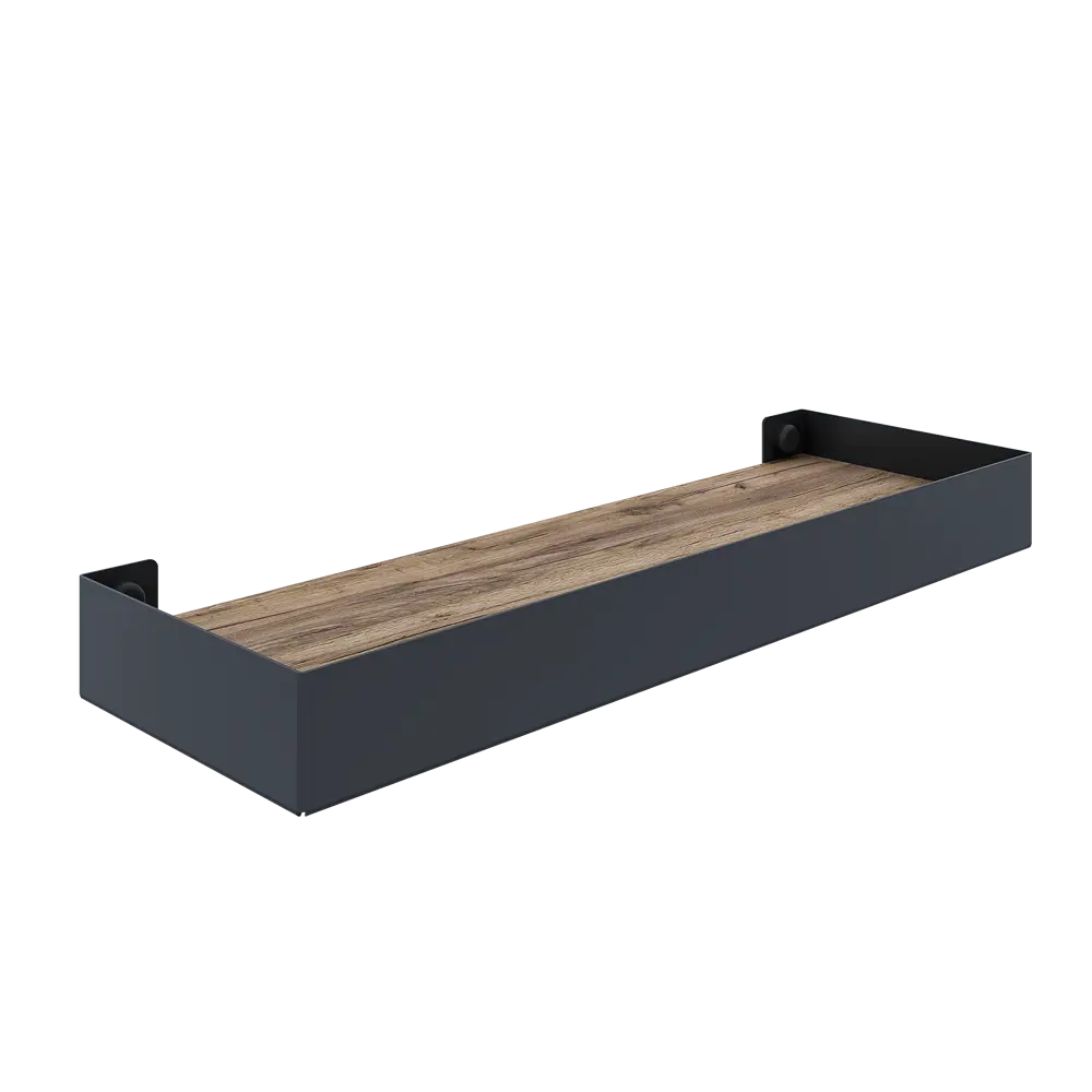 Настенная полка 32x11/40x15 см металл цвет черный KONSENSA STLM-2053833 - Вид №2