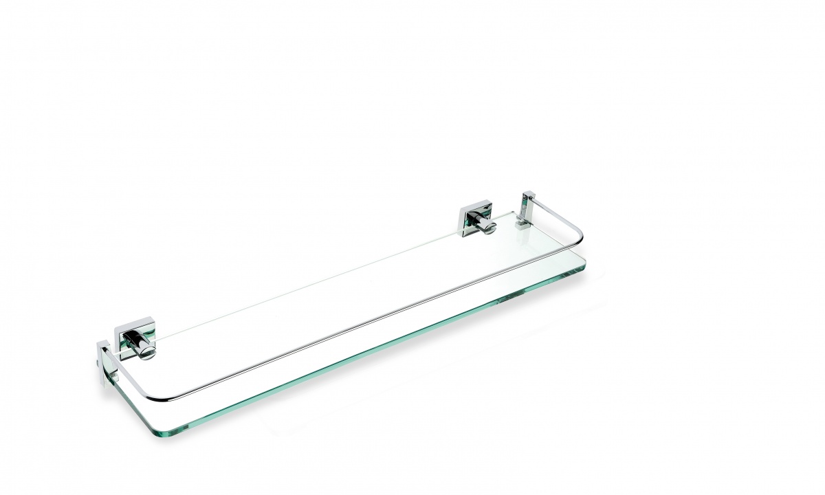 U04(08) Stil Haus Urania, стеклянная полка с ограждением, цвет хром