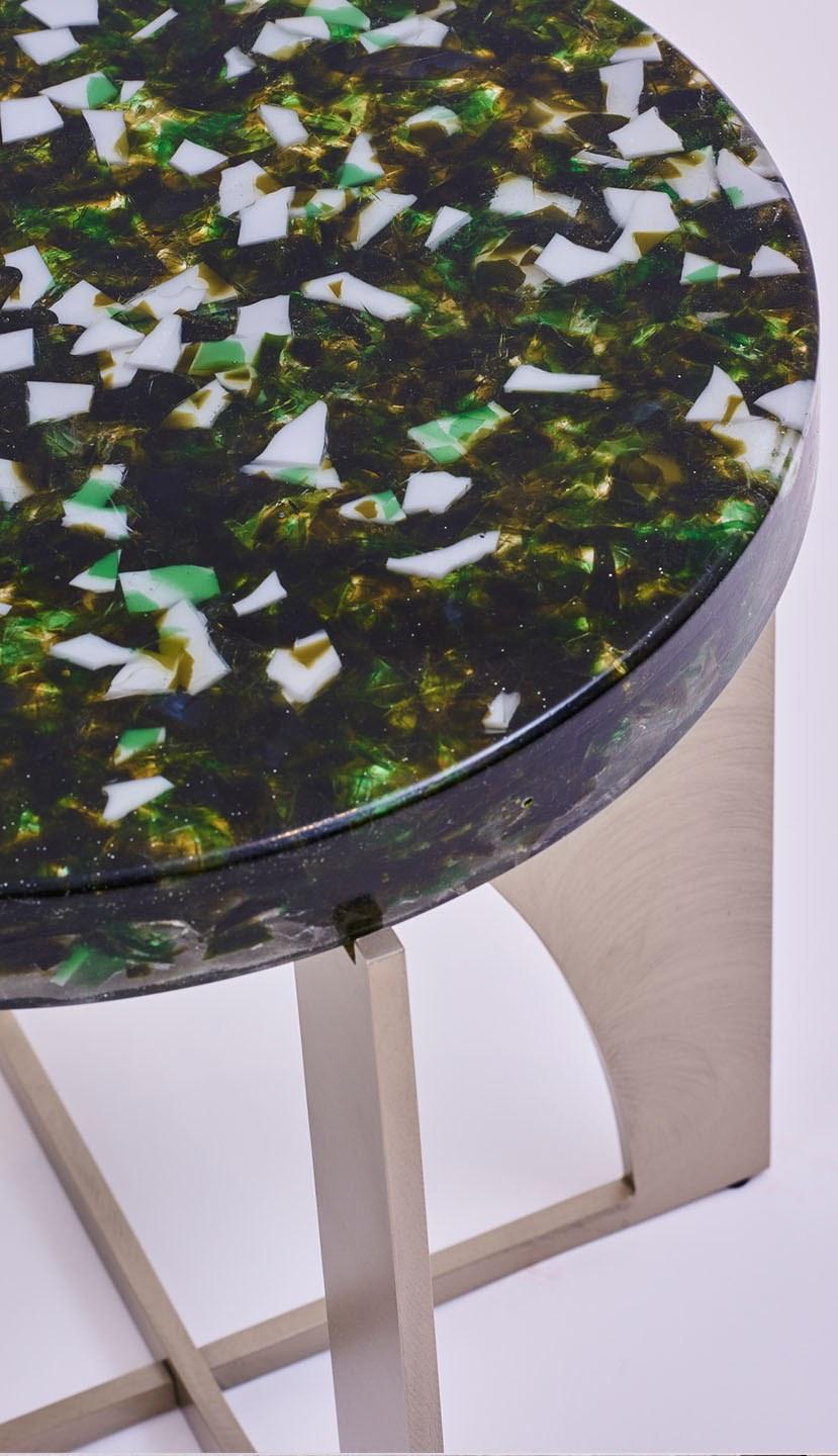 Paolo Castelli Круглый журнальный столик из переработанного стекла и металла Hyperbole sun-id-1397115 - Вид №2