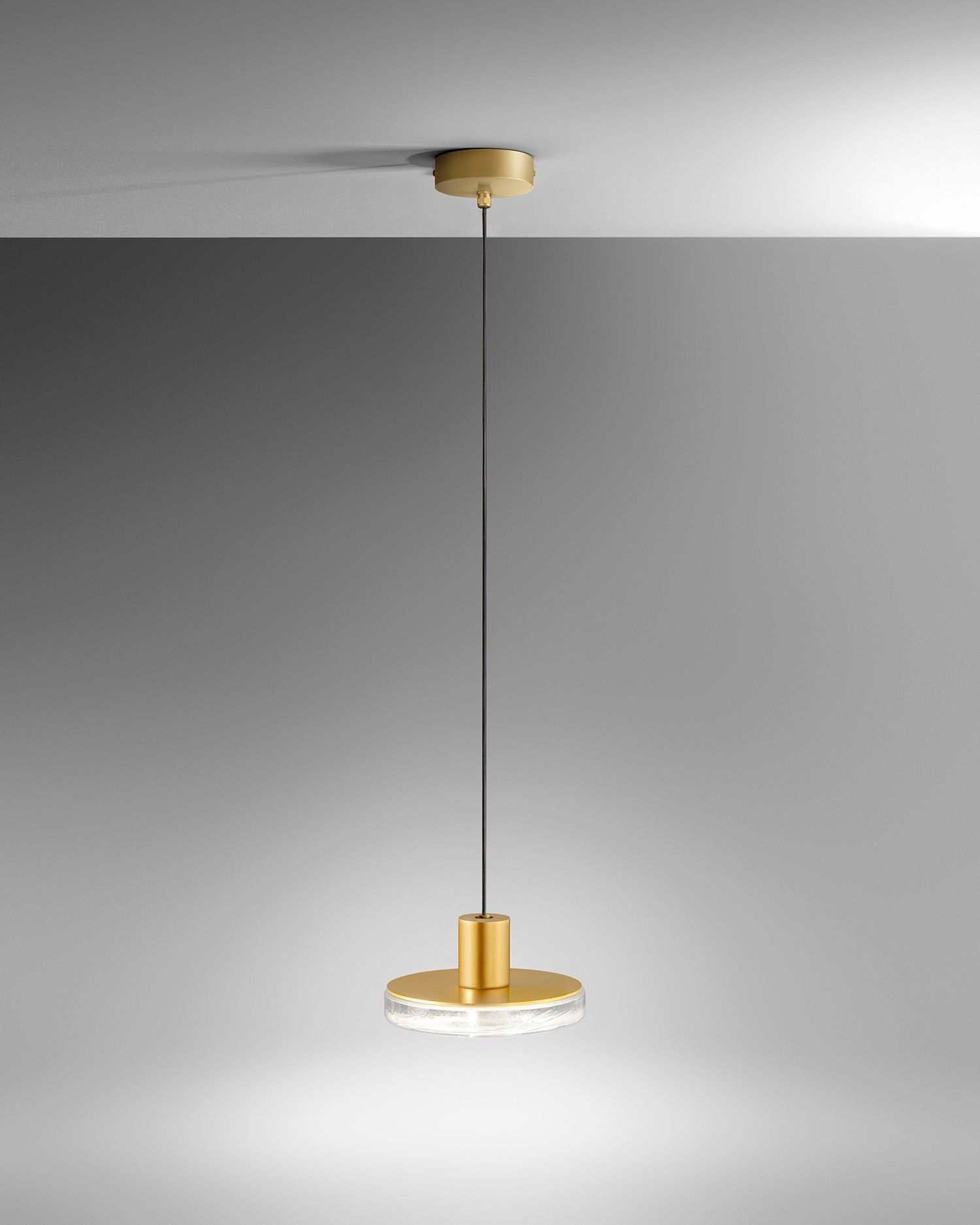 Алюминиевый и стеклянный открытый подвесной светильник Panzeri ARCH-00030134 - Вид №2