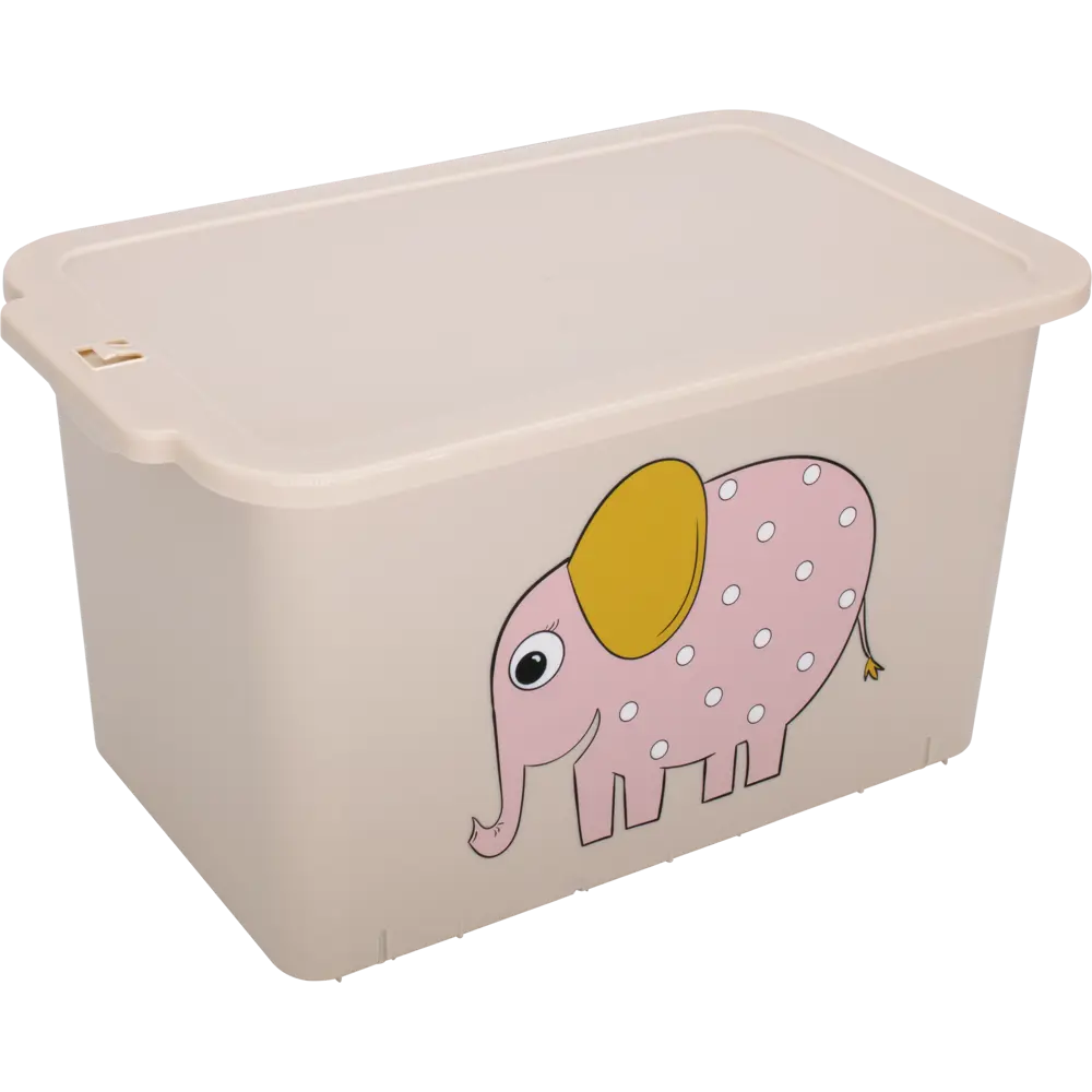 Контейнер Honey Animals Слон 39.5x24.1x23.1 см 15 л полипропилен цвет пудра Santreyd STLM-2173240 - Вид №1