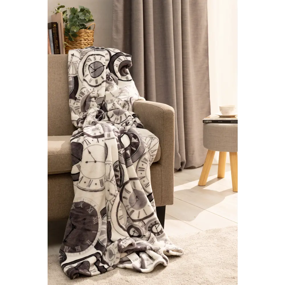 Плед Time 200x220 см микрофибра цвет серый Santreyd нет STLM-2120828 - Вид №1