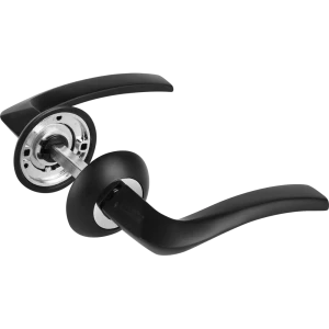 Дверные ручки Puerto AL 518-08 без запирания алюминий гальваническое покрытие цвет чёрный/хром