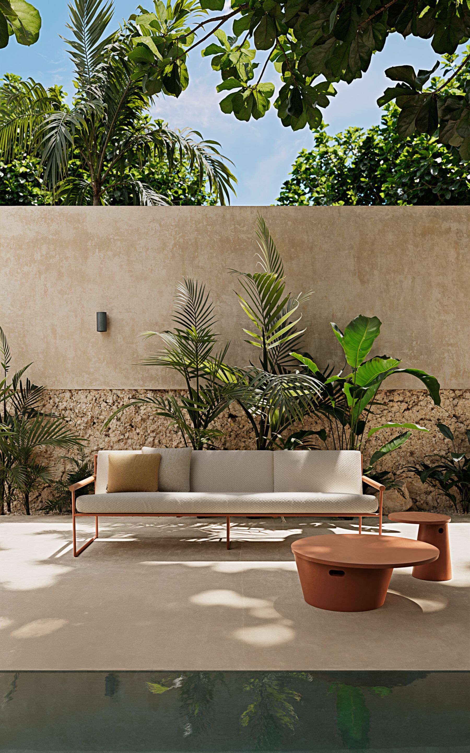 3-местный тканевый садовый диван Atmosphera труба ARCH-00081514 - Вид №2