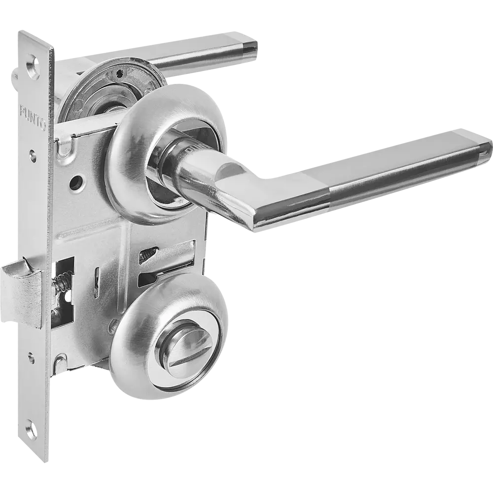 Дверные ручки Punto Polo с запиранием комплект цвет никель/хром STLM-2198127