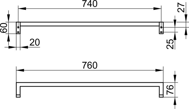 19101010800 Полотенцедержатель KEUCO Edition 90 Square - Вид №4