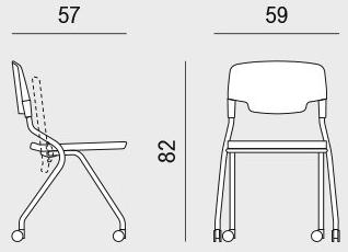 Viganò Стул из ткани с открытой спинкой на колесиках Madam collettività sun-id-1504758 - Вид №4