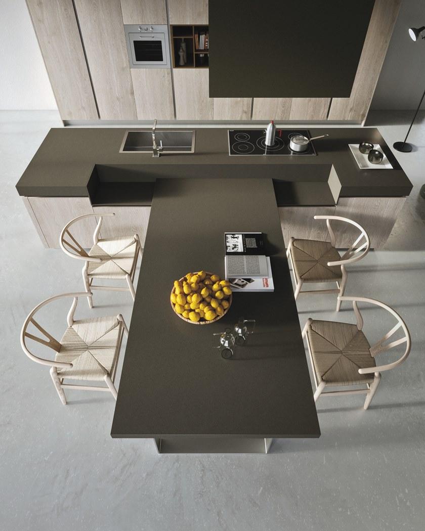 Alta Cucine Кухня из лакированного ламината с островом Sistema 22 sun-id-1381156 - Вид №5