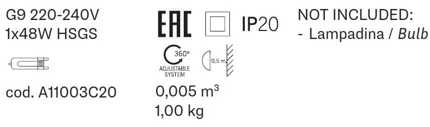 Регулируемый прожектор из дутого стекла Fabbian Beluga White ARCH-00017995 - Вид №1