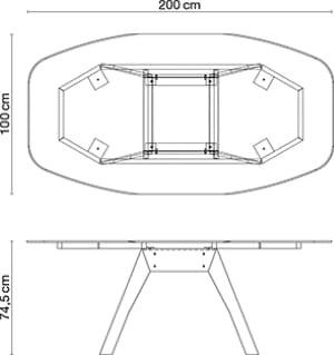Восьмиугольный стол с керамогранитной столешницей CERAMICA FONDOVALLE SHAPE ARCH-00020989 - Вид №1