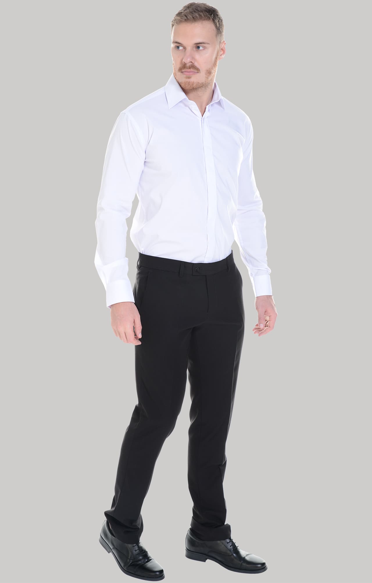 62464 Рубашка мужская  white El-Risto  Корпоративная одежда  размер 41/170-176  - Вид №27