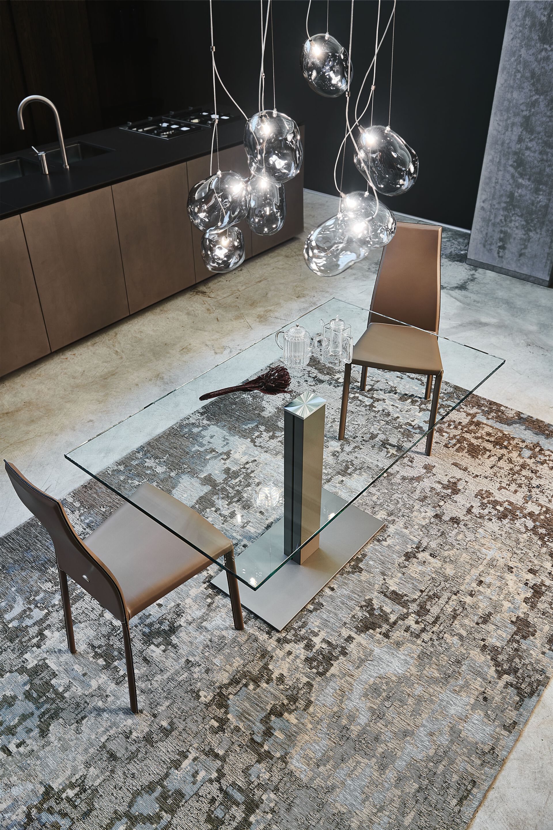 Прямоугольный стол из нержавеющей стали и хрусталя Cattelan italia ELVIS ARCH-00089596 - Вид №1